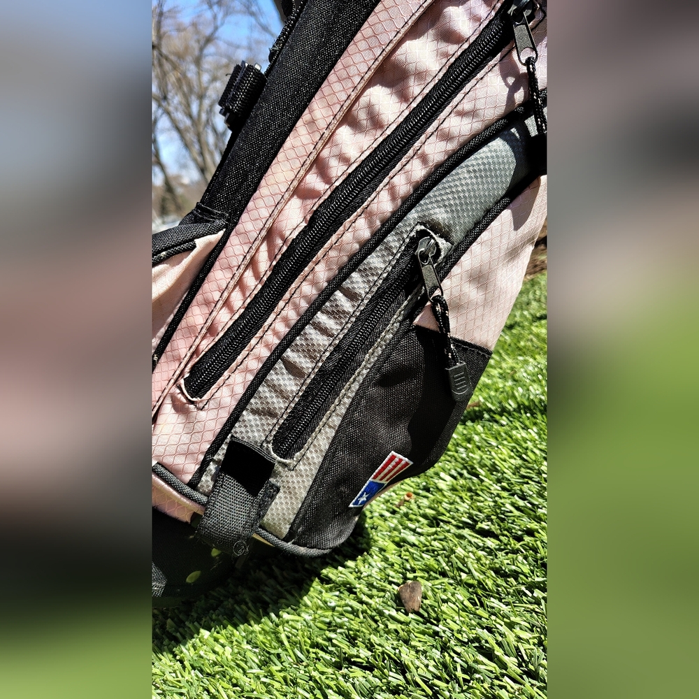 Kids Size Black And Pink Golf Stand Bag - Picture 6 of 6
